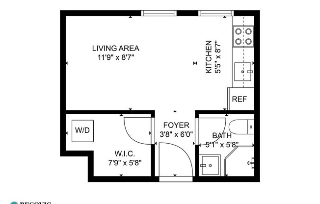 Studio, 1 bath, 245 sqft, $1,475, Unit 411