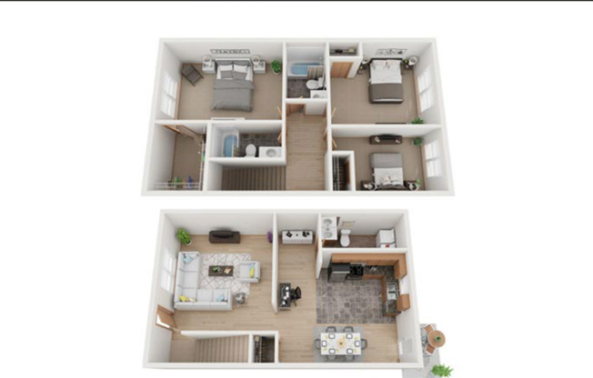 3 beds, 2.5 baths, 1,364 sqft, $1,420, Unit 33W