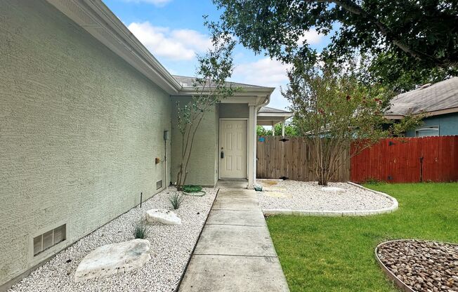 Stained Concrete Flooring - No Carpet! Fridge Included / Fenced in Backyard / Ceiling Fans /Front & Back Yard Mow & Trim Included! / CISD