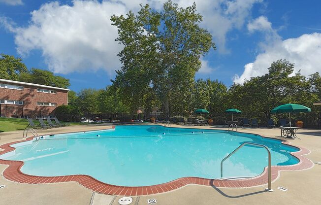 Pool with sundeck at Falls Village Apartments, Maryland, 21209