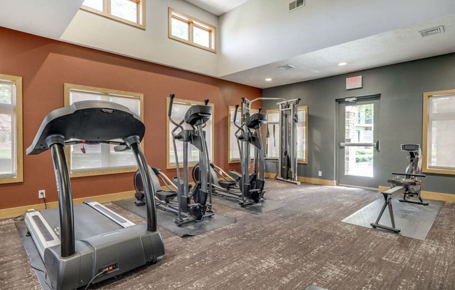 Cardio equipment in the fitness center at Fountain Glen Apartments!