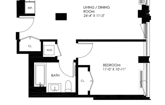 1 bed, 1 bath, 575 sqft, $3,501, Unit 12D