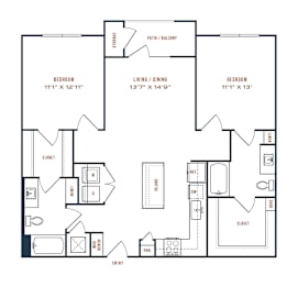 2 beds, 2 baths, 1,155 sqft, $2,123