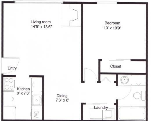 1 bed, 1 bath, 616 sqft, $1,595, Unit 312