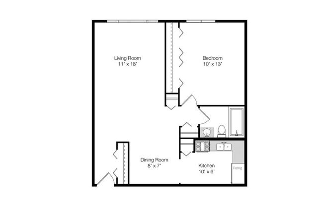 1 bed, 1 bath, 700 sqft, $1,725, Unit 220