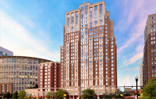 Modern urban living at the 25-story Meridian at Eisenhower Station, conveniently located steps from the Eisenhower Ave Metro in Alexandria.