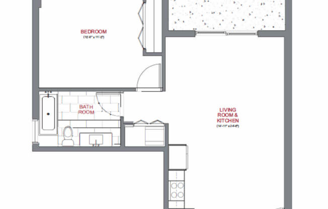 1 bed, 1 bath, 726 sqft, $2,850