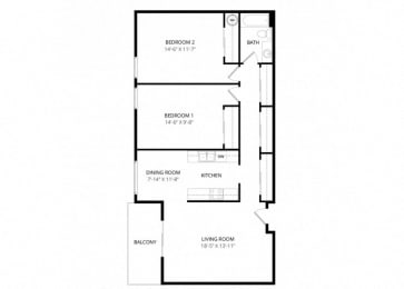 2 beds, 1 bath, 1,000 sqft, $1,771