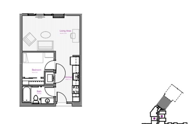 1 bed, 1 bath, 477 sqft, $1,320, Unit 416