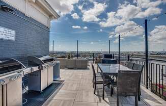 Rooftop deck grilling area at Highview and Castle Manor, Washington, DC