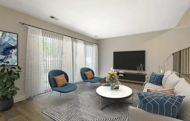 Living Room With TV at Copper and Quarry Village, Maryland, 21209