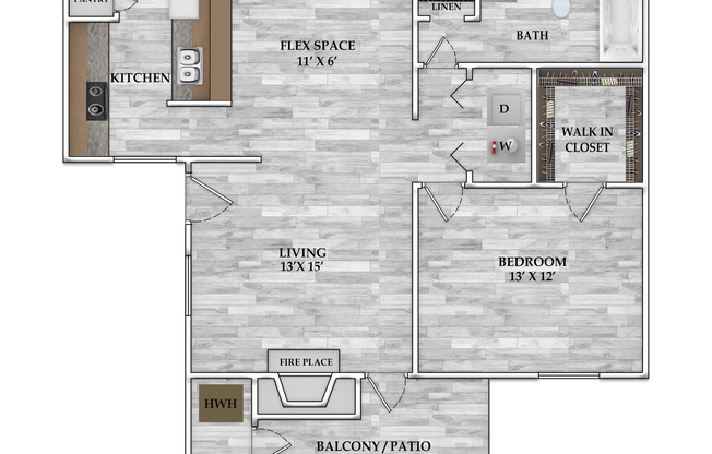 1 bed, 1 bath, 718 sqft, $720, Unit 0516