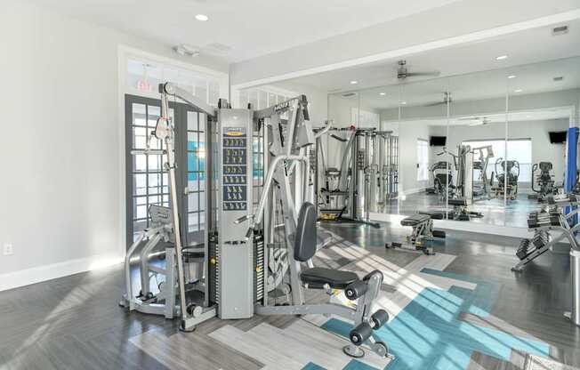 the gym at the flats at big tex apartments at The Shallowford, Chattanooga, TN, 37421