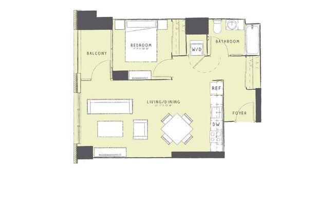 1 bed, 1 bath, 672 sqft, $2,873, Unit 2407