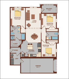 3 beds, 2 baths, 1,401 sqft, $1,949