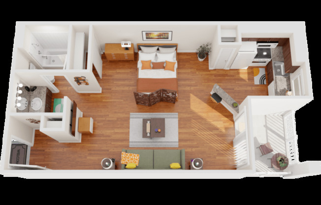 Studio, 1 bath, 445 sqft, $795