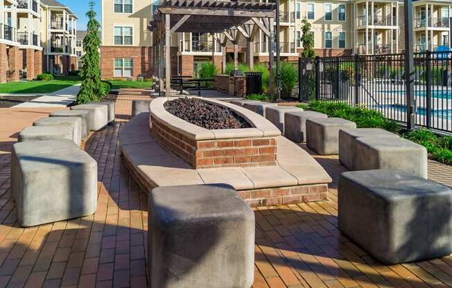 firepit with seating area