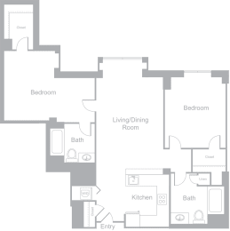 2 beds, 2 baths, 1,094 sqft, $3,055