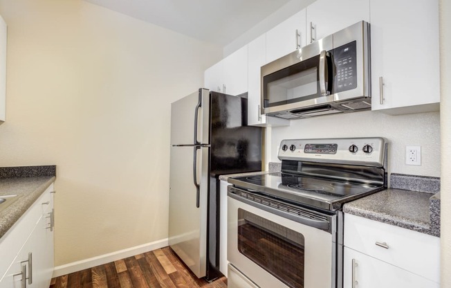 Cat-Friendly Apartments in San Rafael, CA - Rafael Town Center - Upgraded Kitchen With Energy Efficient Stainless-Steel Appliances.
