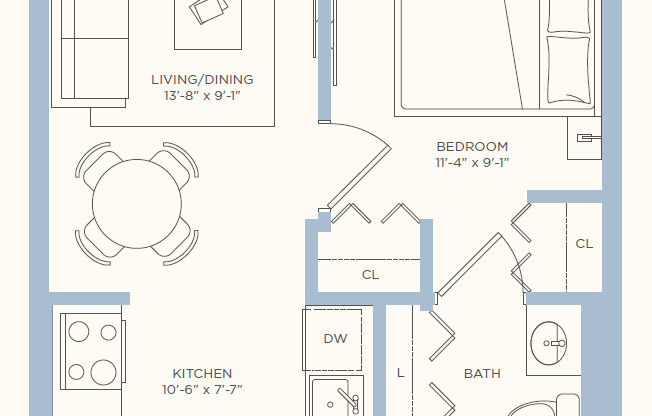 1 bed, 1 bath, 437 sqft, $1,435