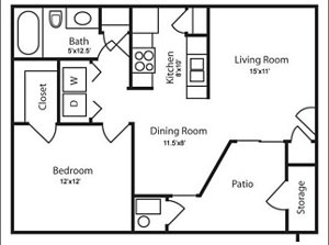 1 bed, 1 bath, 665 sqft, $1,138