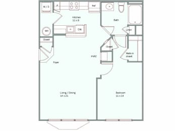 1 bed, 1 bath, 745 sqft, $1,851