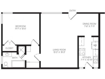 1 bed, 1 bath, 700 sqft, $2,860