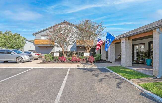Future resident parking lot in front of the leasing office at The Marq apartments in Shreveport, LA