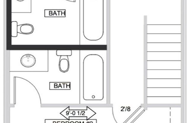 2 beds, 2.5 baths, 1,115 sqft, $985, Unit 62