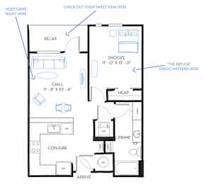 1 bed, 1 bath, 694 sqft, $1,761