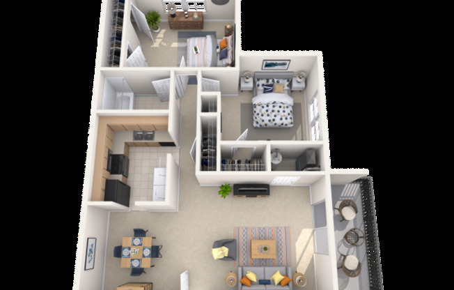2 beds, 1 bath, 800 sqft, $1,100, Unit K4