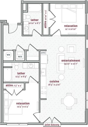 2 beds, 2 baths, 1,188 sqft, $2,541