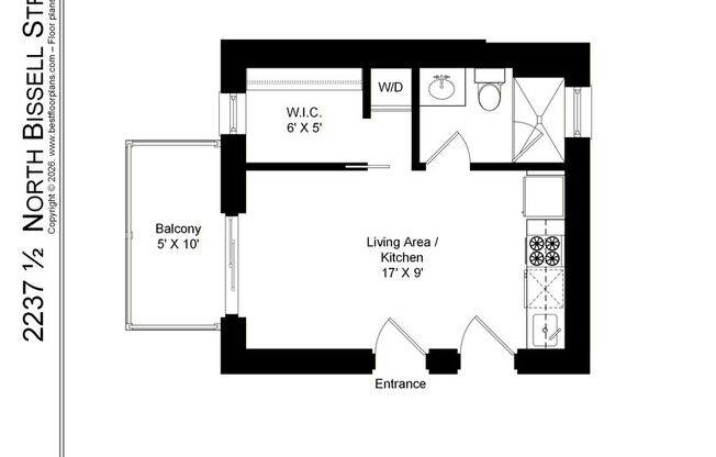 Studio, 1 bath, 325 sqft, $2,100, Unit 2237.5-3E