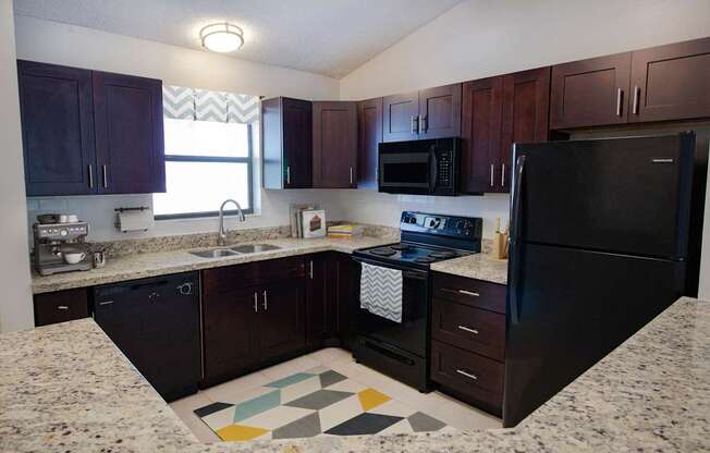 Kitchen with Dark Cabinets