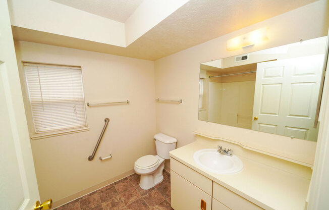 Wheelchair Accessible Bathroom at The Highlands Apartments in Elkhart, IN