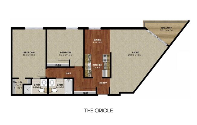 2 beds, 1.5 baths, 1,025 sqft, $1,660