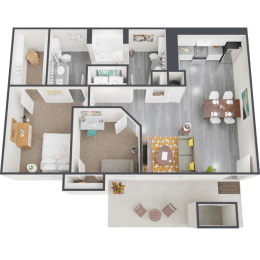 2 beds, 1.5 baths, 886 sqft, $1,170