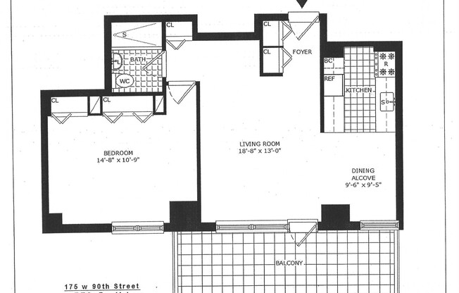 1 bed, 1 bath, $4,500, Unit 14D