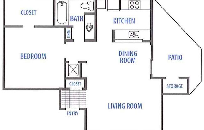 1 bed, 1 bath, 710 sqft, $893