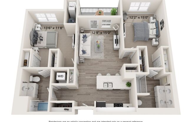 2 beds, 2 baths, 1,185 sqft, $2,135, Unit 373