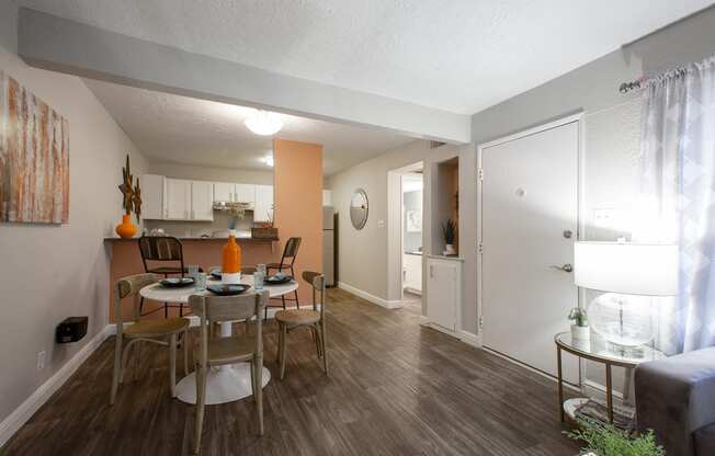 Dining area at Villas de la Terraza Apartments in Albuquerque NM October 2020