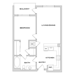 1 bed, 1 bath, 740 sqft, $3,461