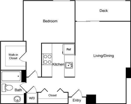 1 bed, 1 bath, 879 sqft, $2,574, Unit 610