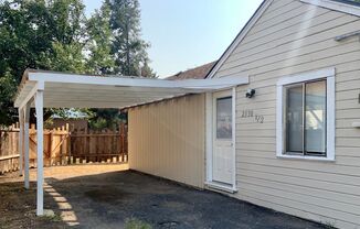 Hard to find 1 bdrm, 1 bath house with carport.