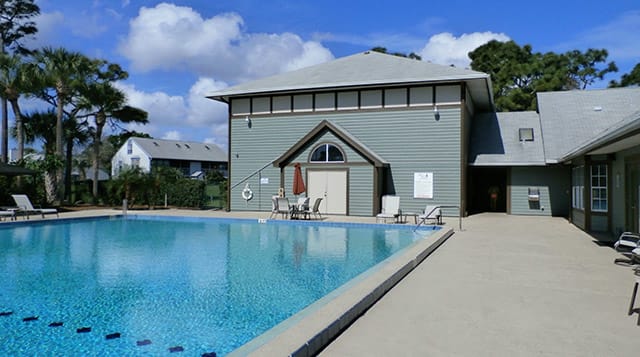 A lake-side retreat can't be complete without a dip in the pool at Lake in the Woods, Melbourne, 32901