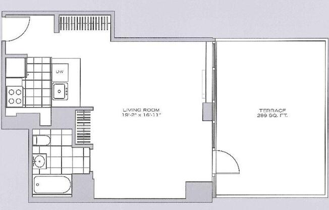 Studio, 1 bath, $4,195, Unit 4G