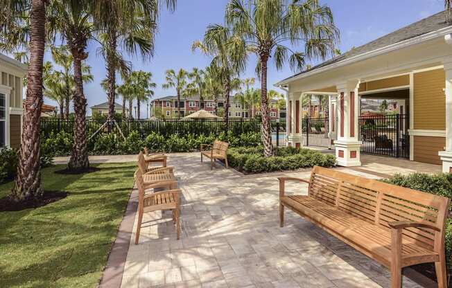 Garden Courtyard at The Sedona Luxury Apartments in Tampa, FL