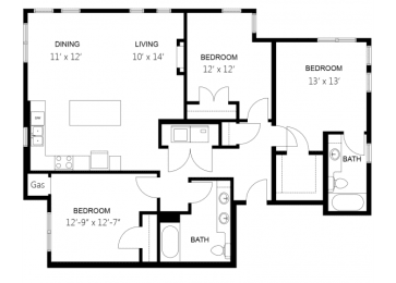 3 beds, 2 baths, 1,432 sqft, $2,760