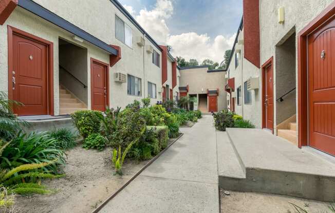 Woodland Hills apartments walkway