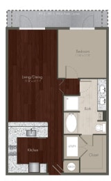 1 bed, 1 bath, 840 sqft, $2,024